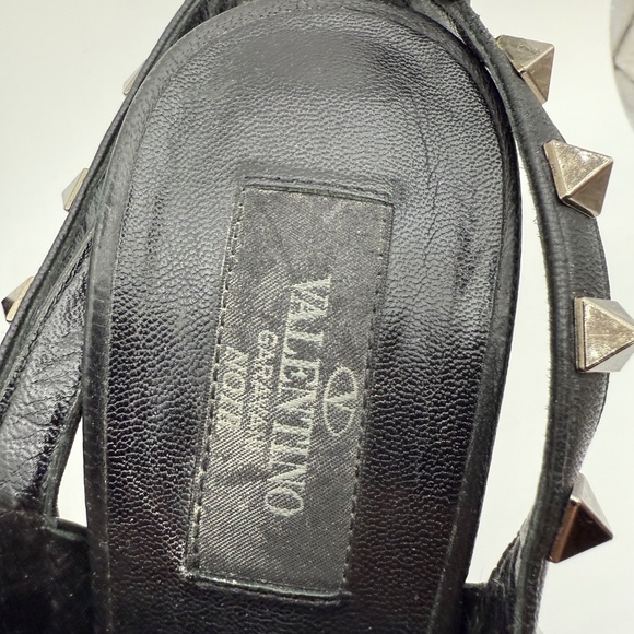 VALENTINO NOIR ROCKSTUD BLACK 100MM SLING BACK PUMPS SIZE 40.5 - Picture 6 of 12